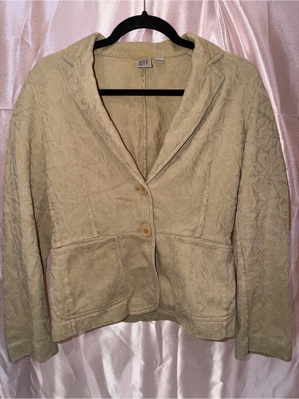 Vintage City DKNY Textured Tan Blazer Sz 6